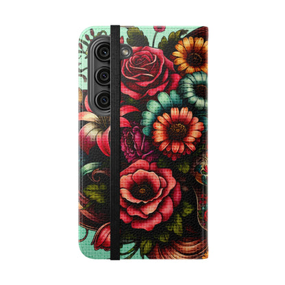 Sugar Skull Flip Wallet Phone Case