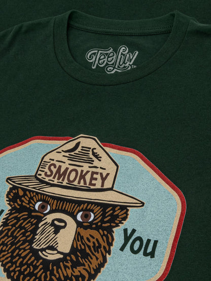Smokey Bear Only You Can Prevent Wildfires T-Shirt - Forest Green