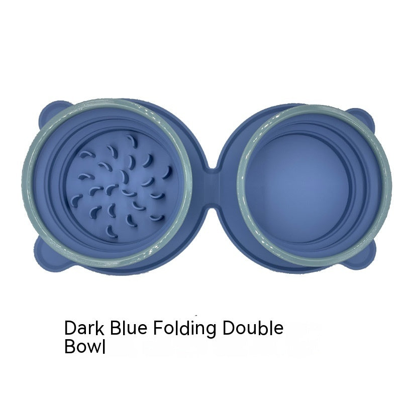 Foldable Silicone Double Food Bowls