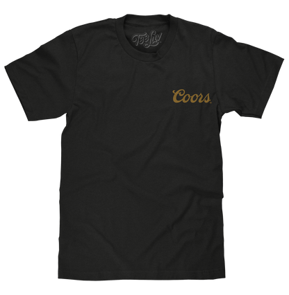 Coors Banquet Beer Double Sided Brewery Logo T-Shirt - Vintage Black
