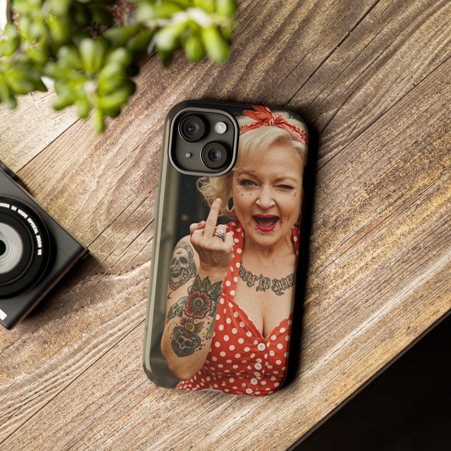Rebellious Tattooed Betty White Tough Phone Case
