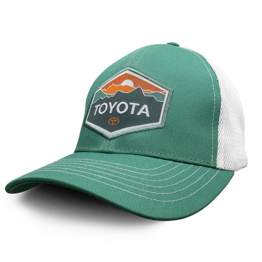 Toyota Car Emblem Mesh Back Baseball Hat - Turquoise/White