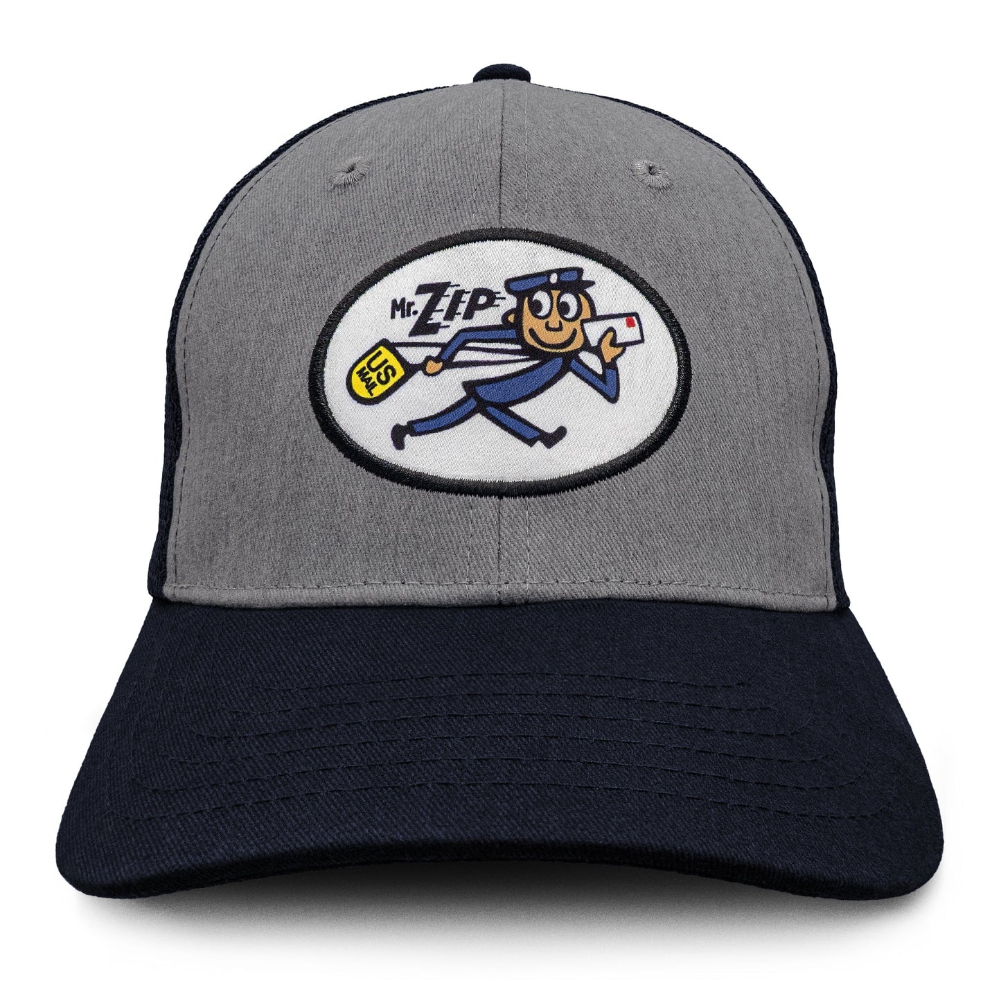 USPS Mr Zip Mesh Back Hat - Gray and Navy Blue