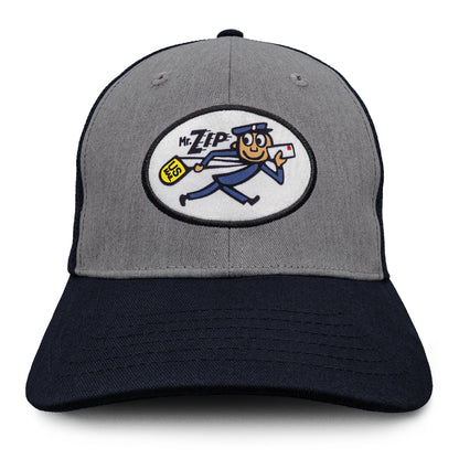 USPS Mr Zip Mesh Back Hat - Gray and Navy Blue