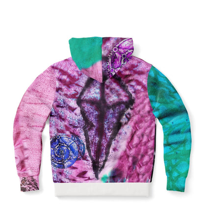 Dark Crystal Contrast Hem Zip Hoodie