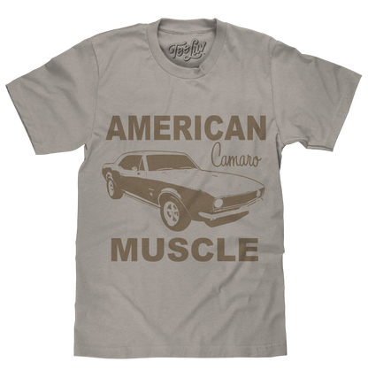 Chevrolet Camaro Faded American Muscle Graphic T-Shirt - Light Gray
