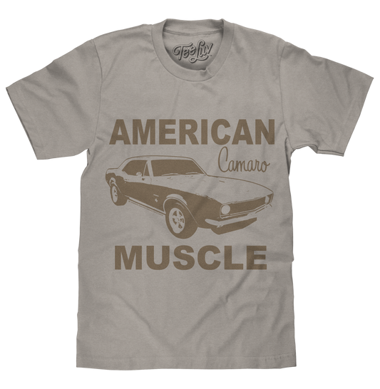 Chevrolet Camaro Faded American Muscle Graphic T-Shirt - Light Gray