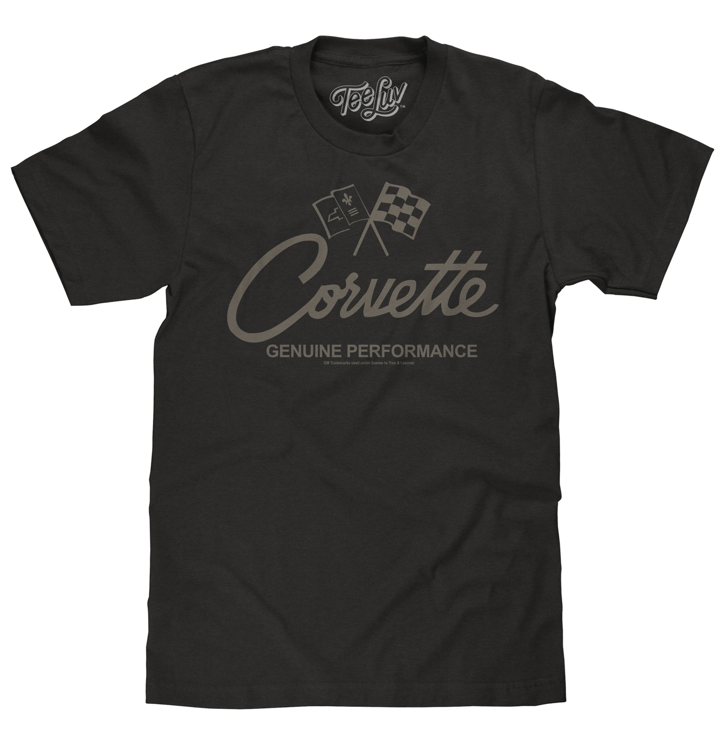 Chevy Corvette Genuine Performance Crossed Flags T-Shirt - Black