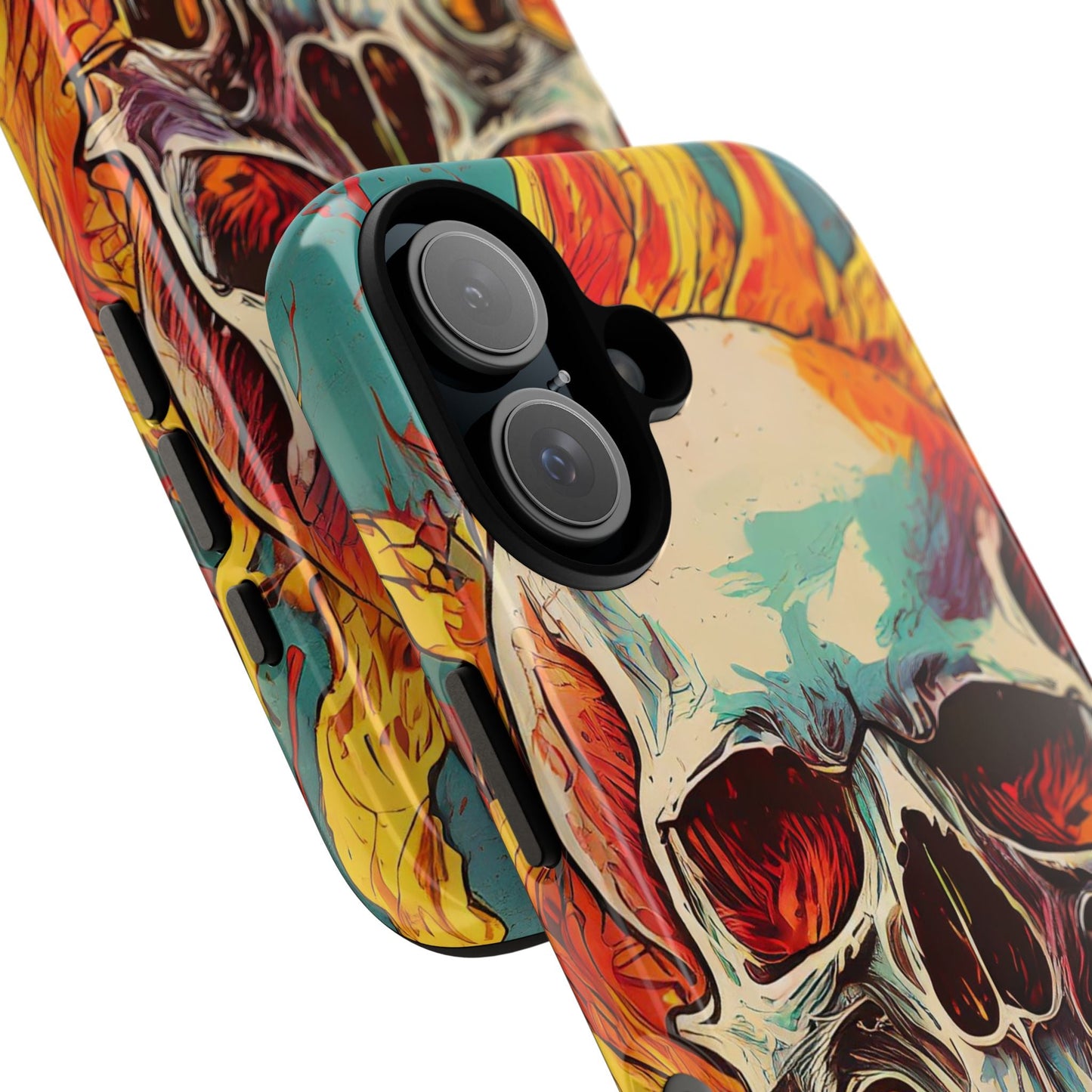 Flaming Skull Tough Phone Case