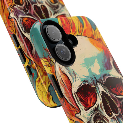 Flaming Skull Tough Phone Case