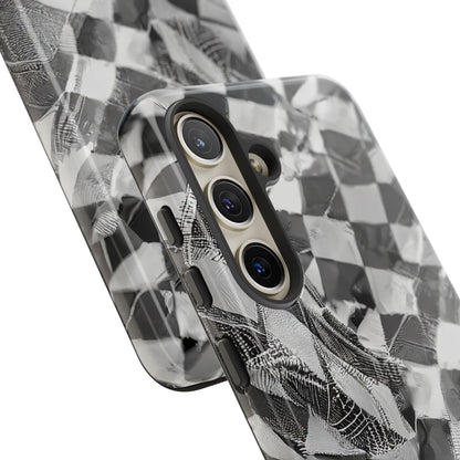 Abstract Checker Print Tough Phone Case