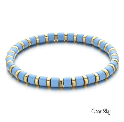 Enamel Beaded Charm Bar Bracelets  - Charm Bar Styling