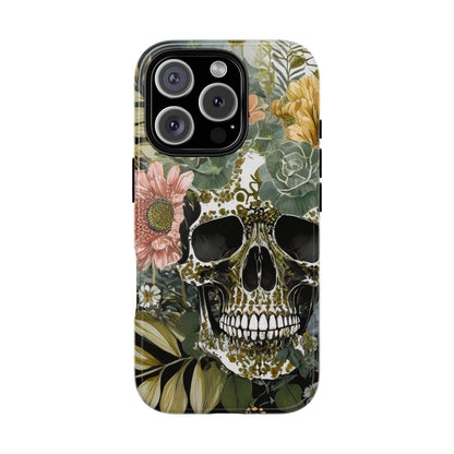 Floral Skull Tough Phone Case