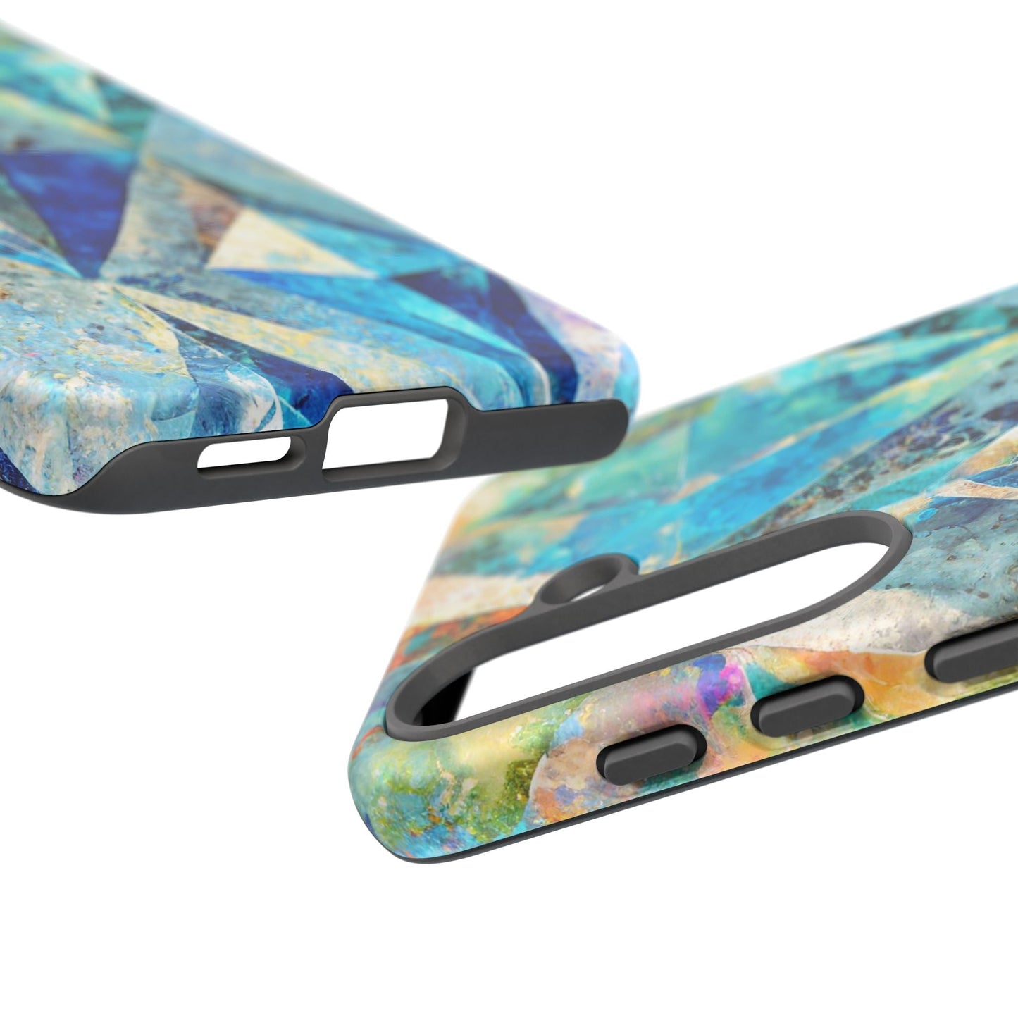 Diamond Blue Abstract Tough Phone Case