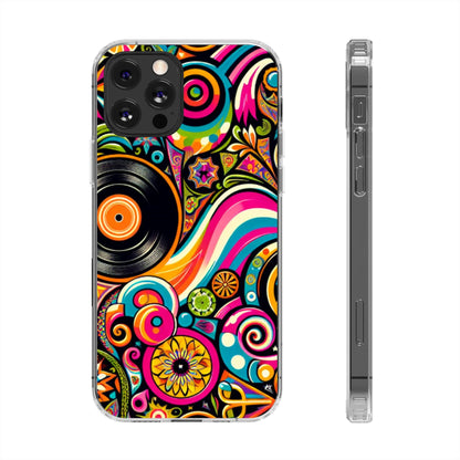 Colorful Vinyl Record Clear Phone Case