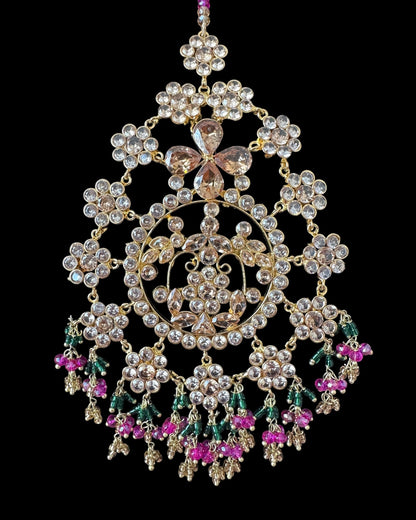 BR486 Safeera bridal set in purple and green combination ( READY TO SHIP )