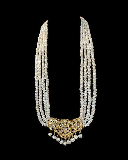 DLN1131 Moissanite Polki  Rani haar with pearls ( READY TO SHIP )