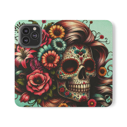 Sugar Skull Flip Wallet Phone Case