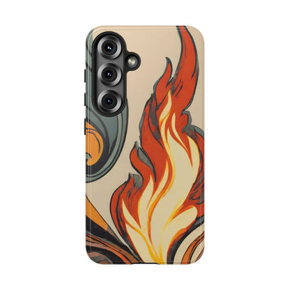 Artistic Flames Abstract Tough Phone Case