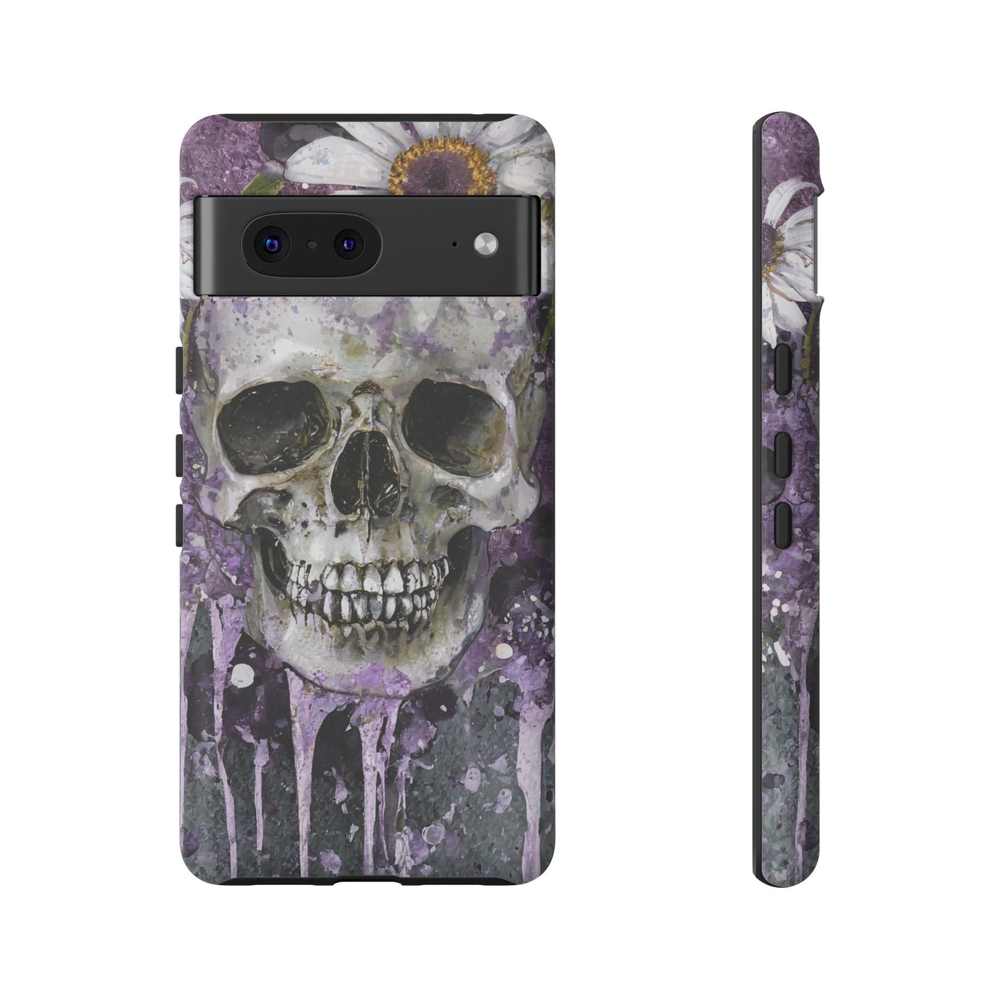 Plum Skull and Daisy Tough Phone Case