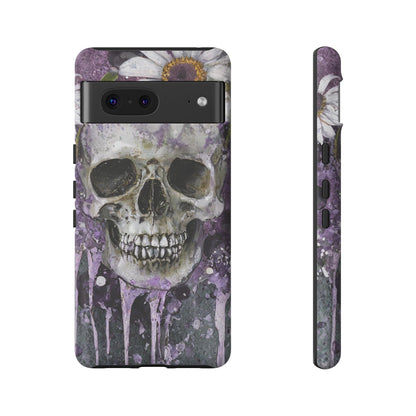 Plum Skull and Daisy Tough Phone Case