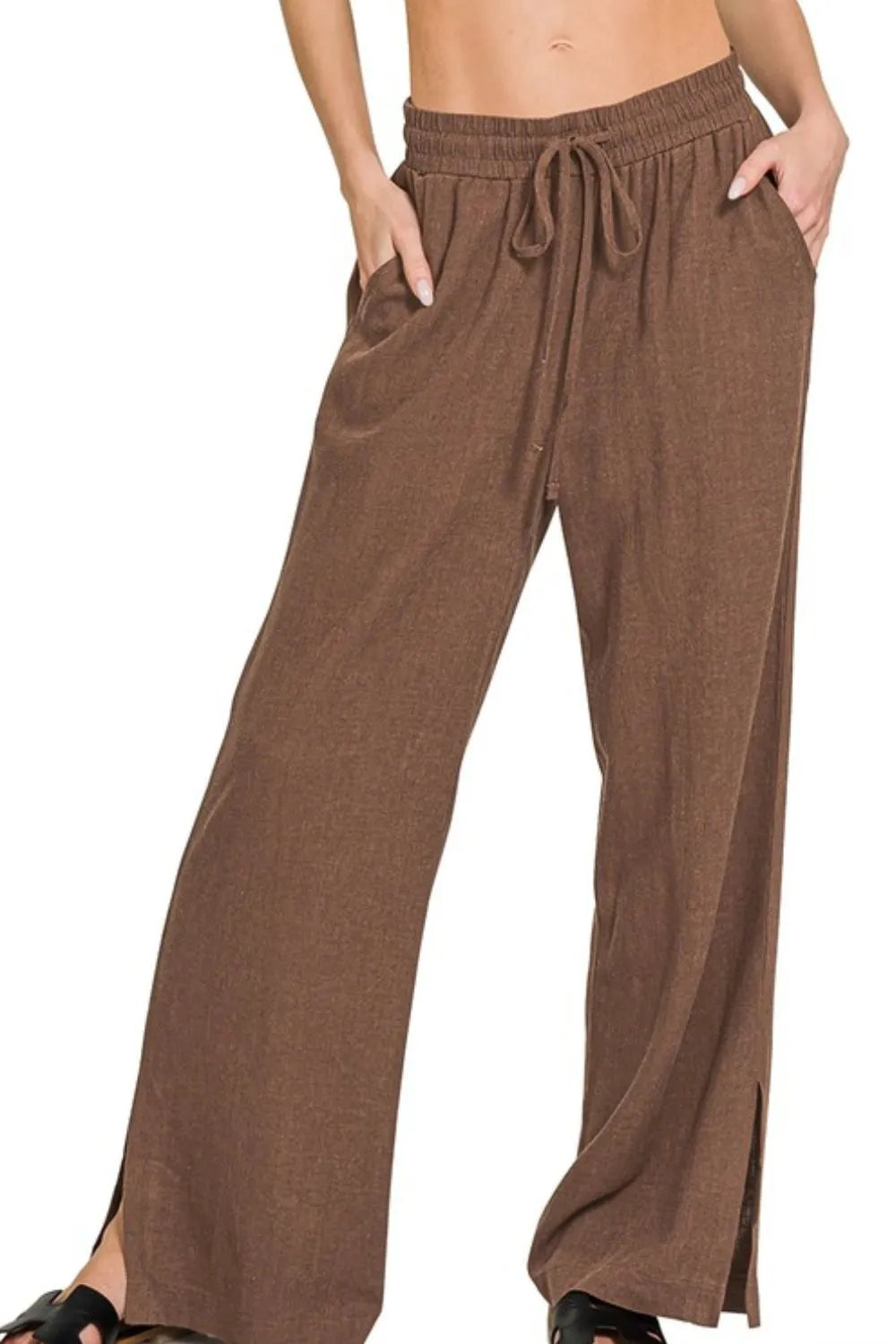 Zenana Linen Drawstring Pants