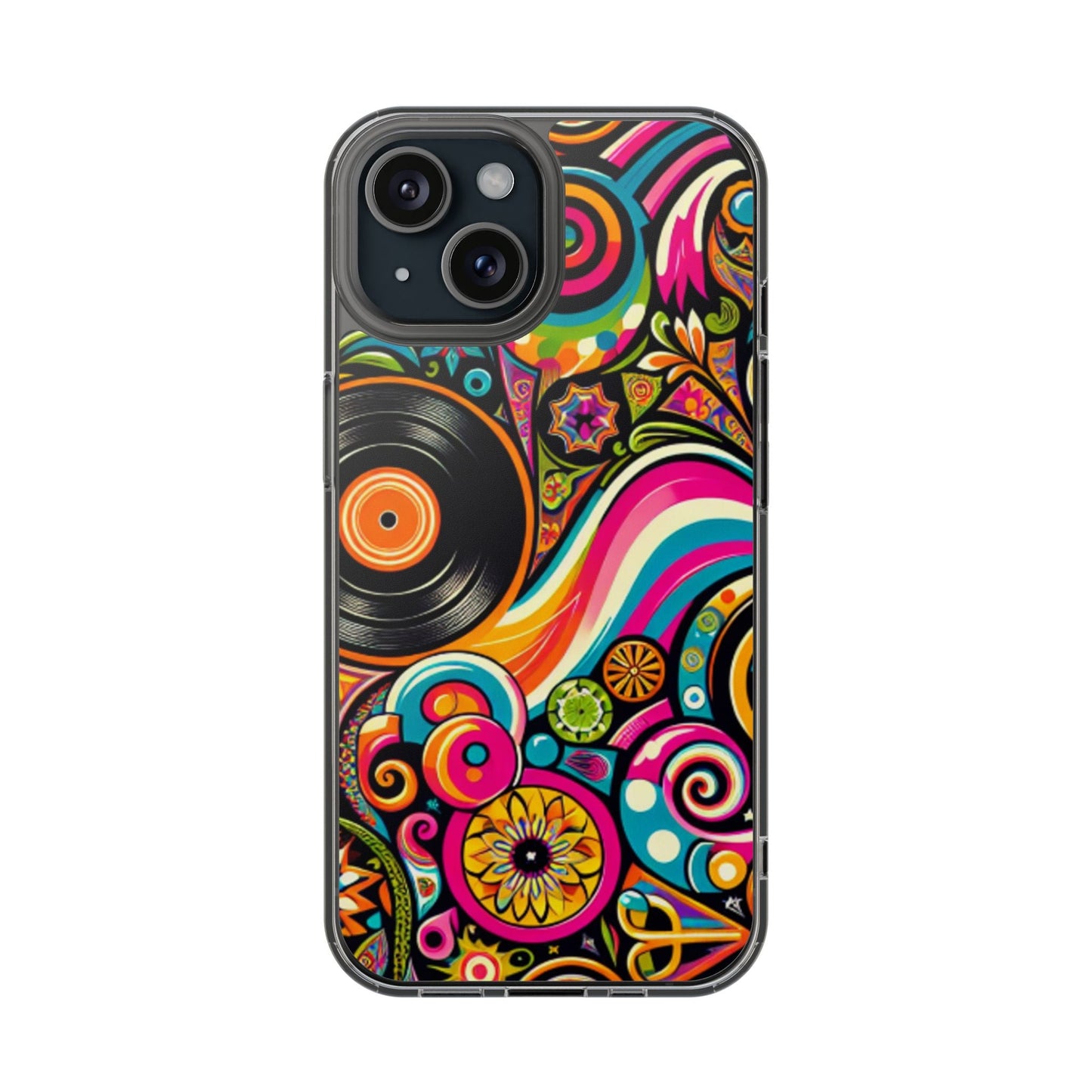 Colorful Vinyl Record Clear Phone Case