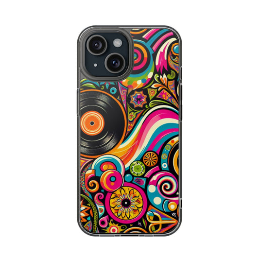 Colorful Vinyl Record Clear Phone Case