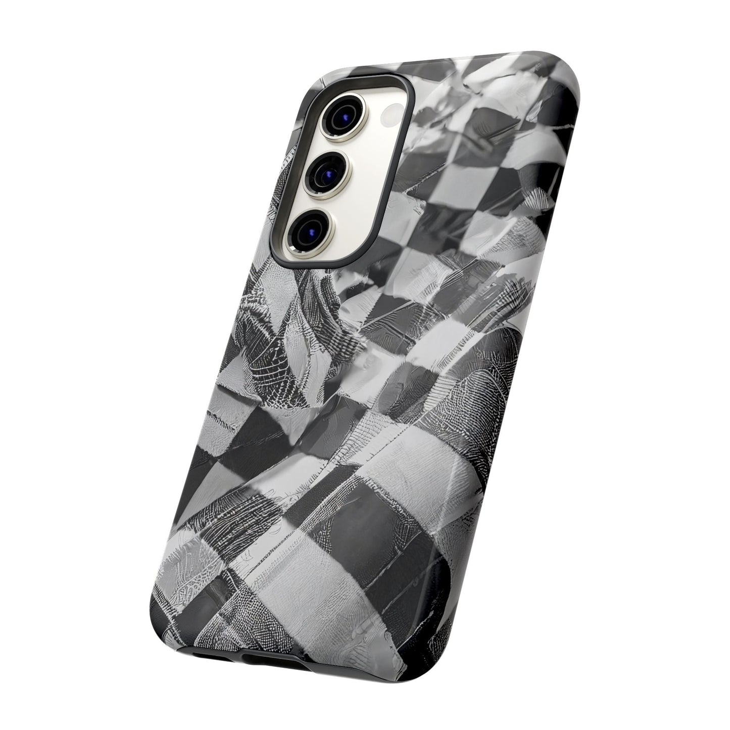 Abstract Checker Print Tough Phone Case