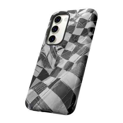 Abstract Checker Print Tough Phone Case