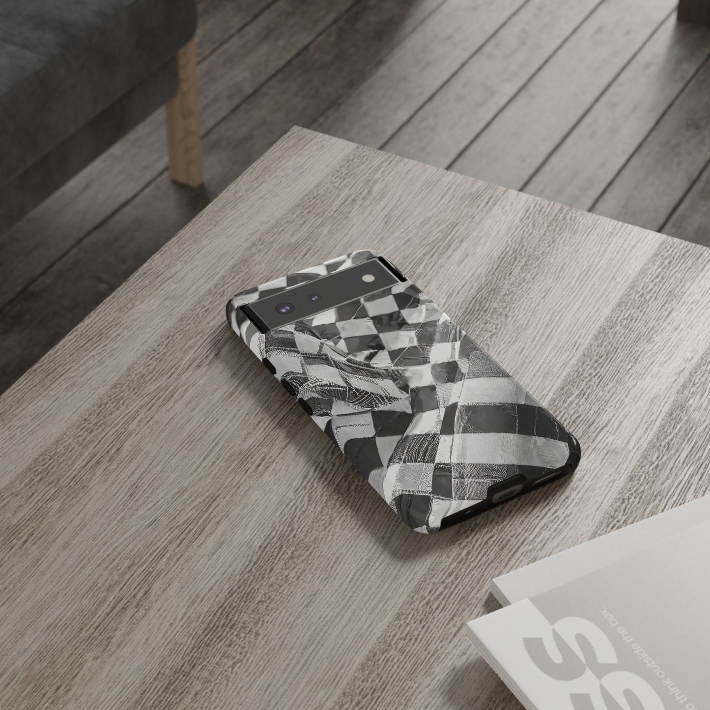 Abstract Checker Print Tough Phone Case