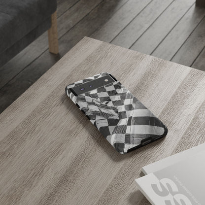 Abstract Checker Print Tough Phone Case