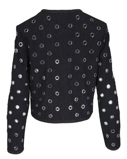 Good Morning America Joy Behar Black Grommet Jacket