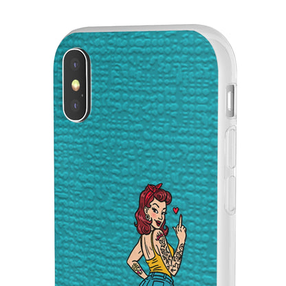 Sassy Pin-Up Stupid Boys Teal Flexi Phone Case