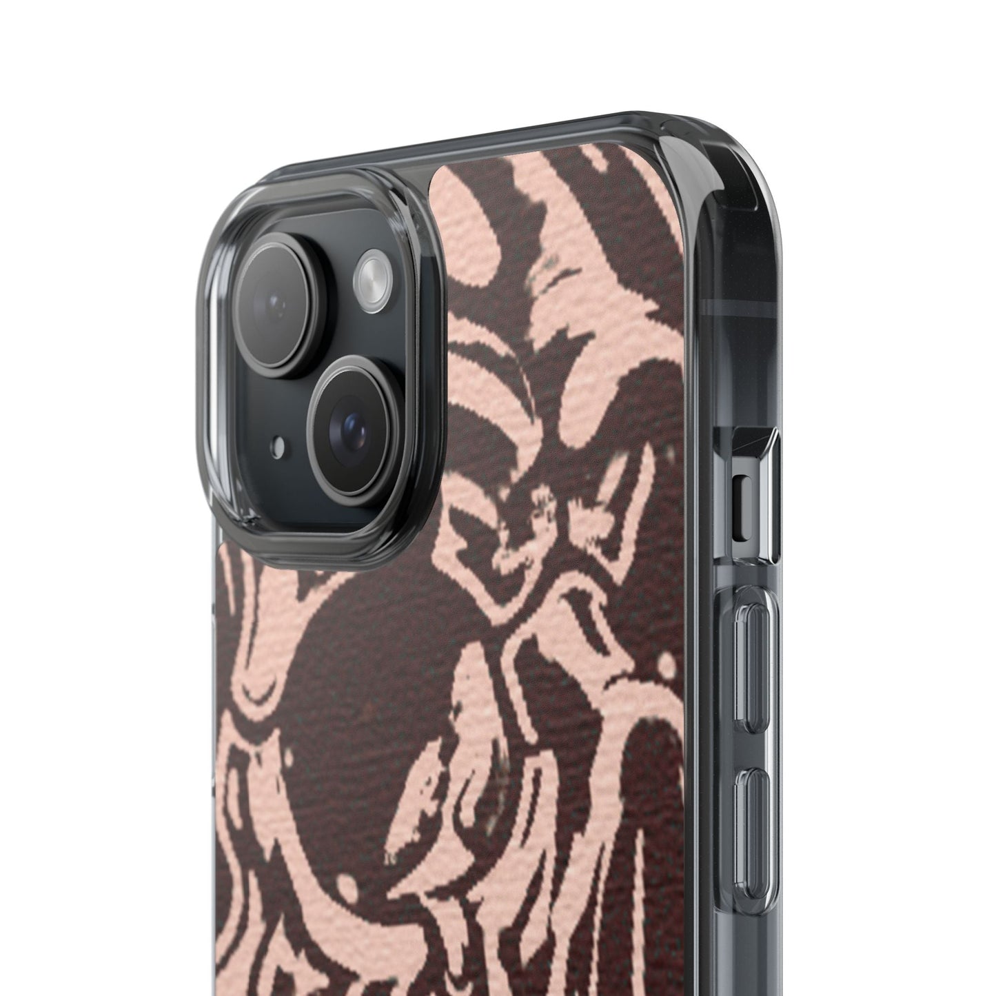 Gothic Abstract Skull Clear Phone Case