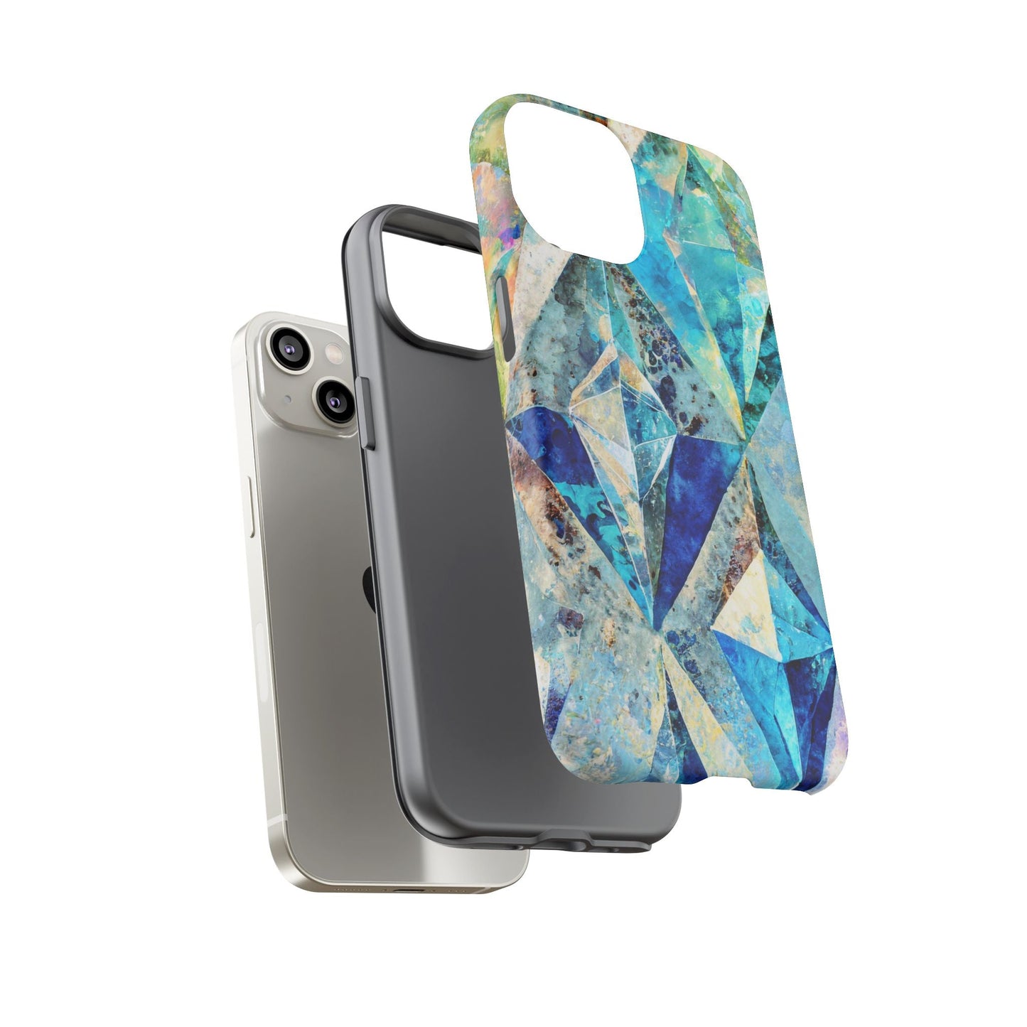 Diamond Blue Abstract Tough Phone Case