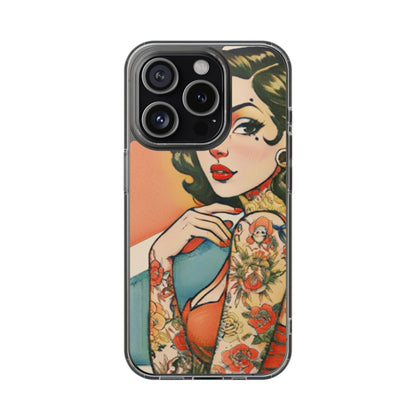 Retro Pin Up Clear Phone Case