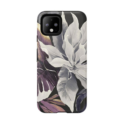 White & Plum Floral Tough Phone Case