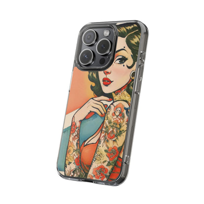 Retro Pin Up Clear Phone Case