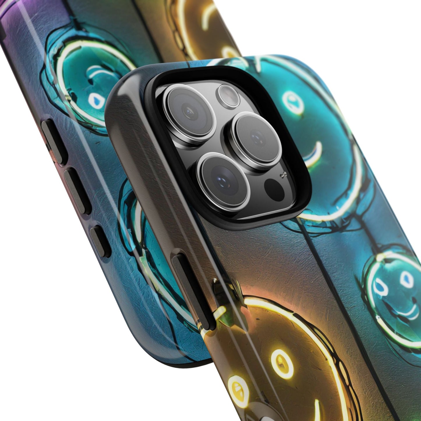 Colorful Neon Smiley Face Phone Case - Tough & Stylish Protection