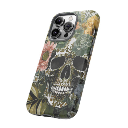 Floral Skull Tough Phone Case