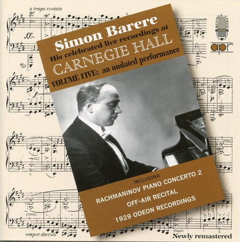 Simon Barere - Live at Carnegie Hall-Vol. 5 Music CD
