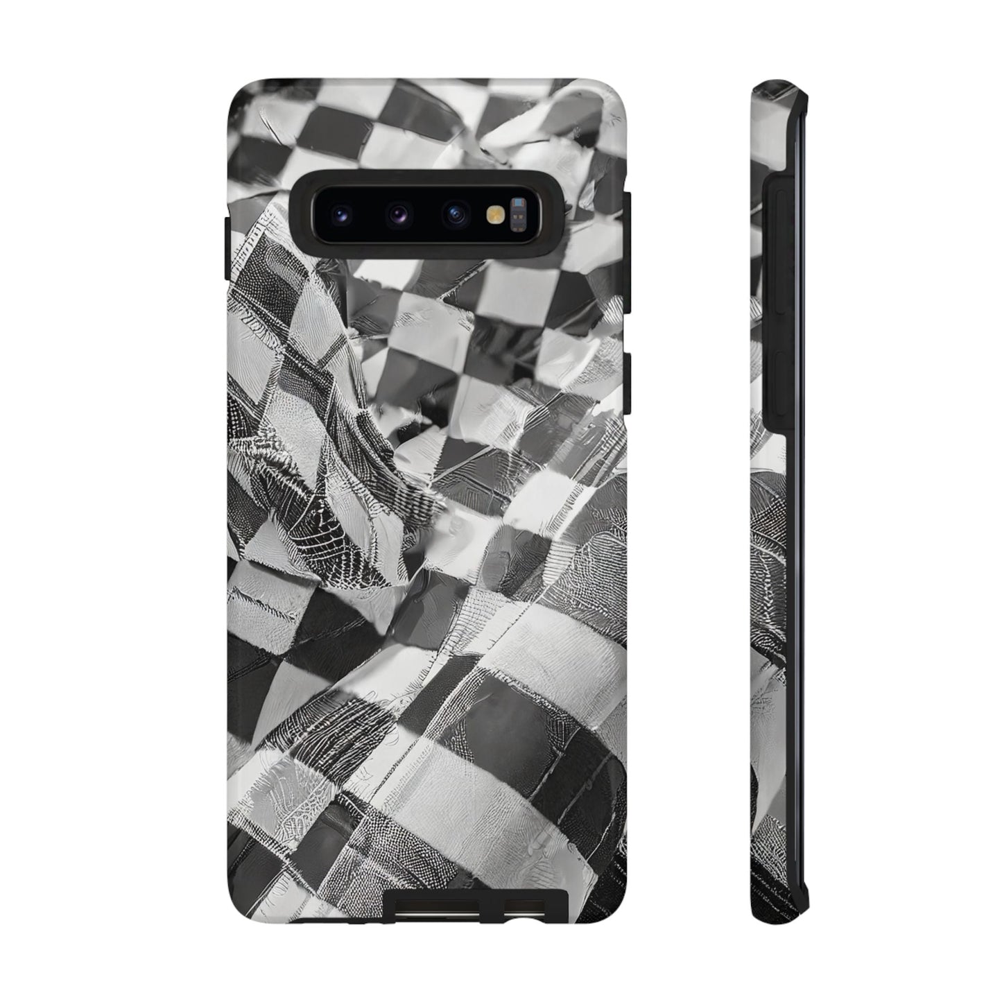 Abstract Checker Print Tough Phone Case