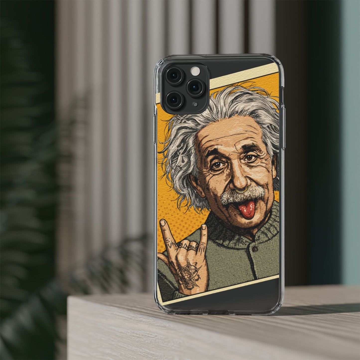 Edgy Einstein Clear Phone Cases