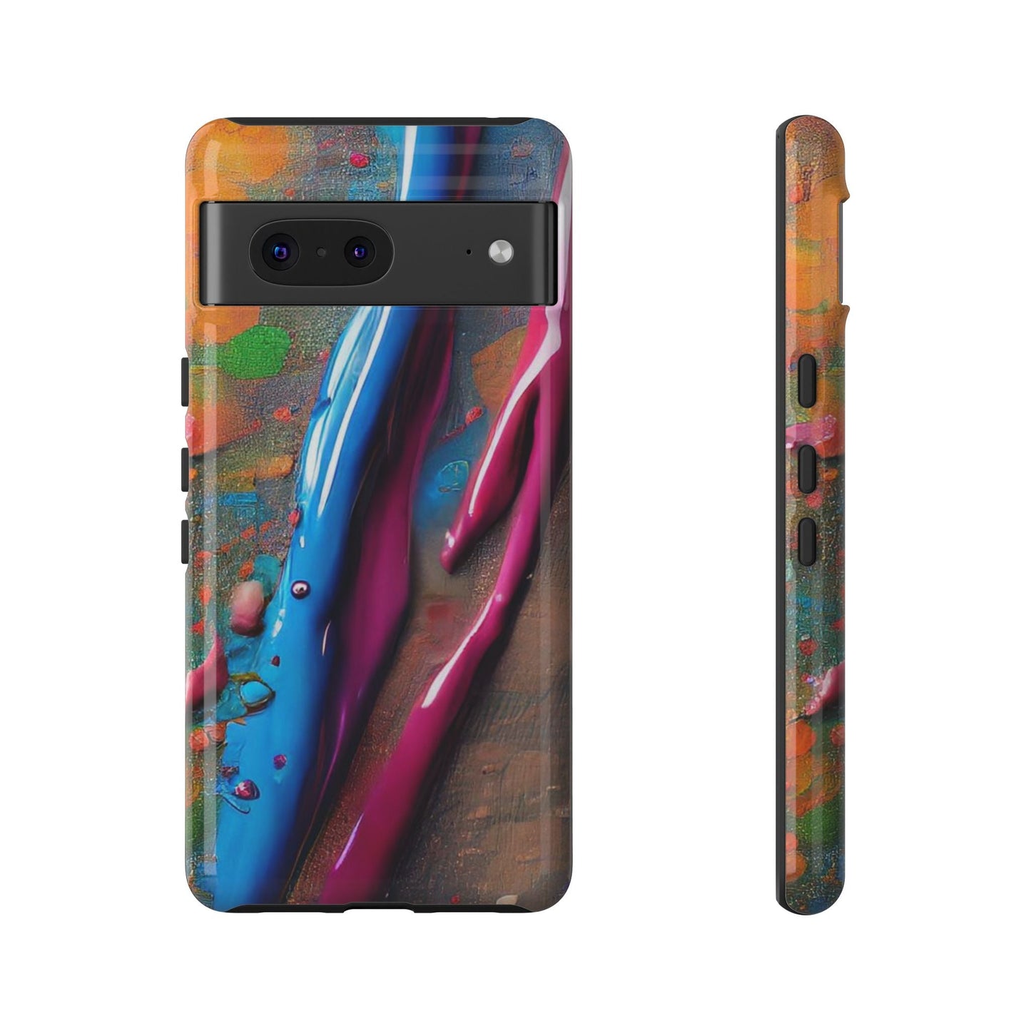 Colorful Artistic Paint Splatter Tough Phone Case