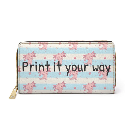 Personalizable Axolotl Zip-Around Wallet