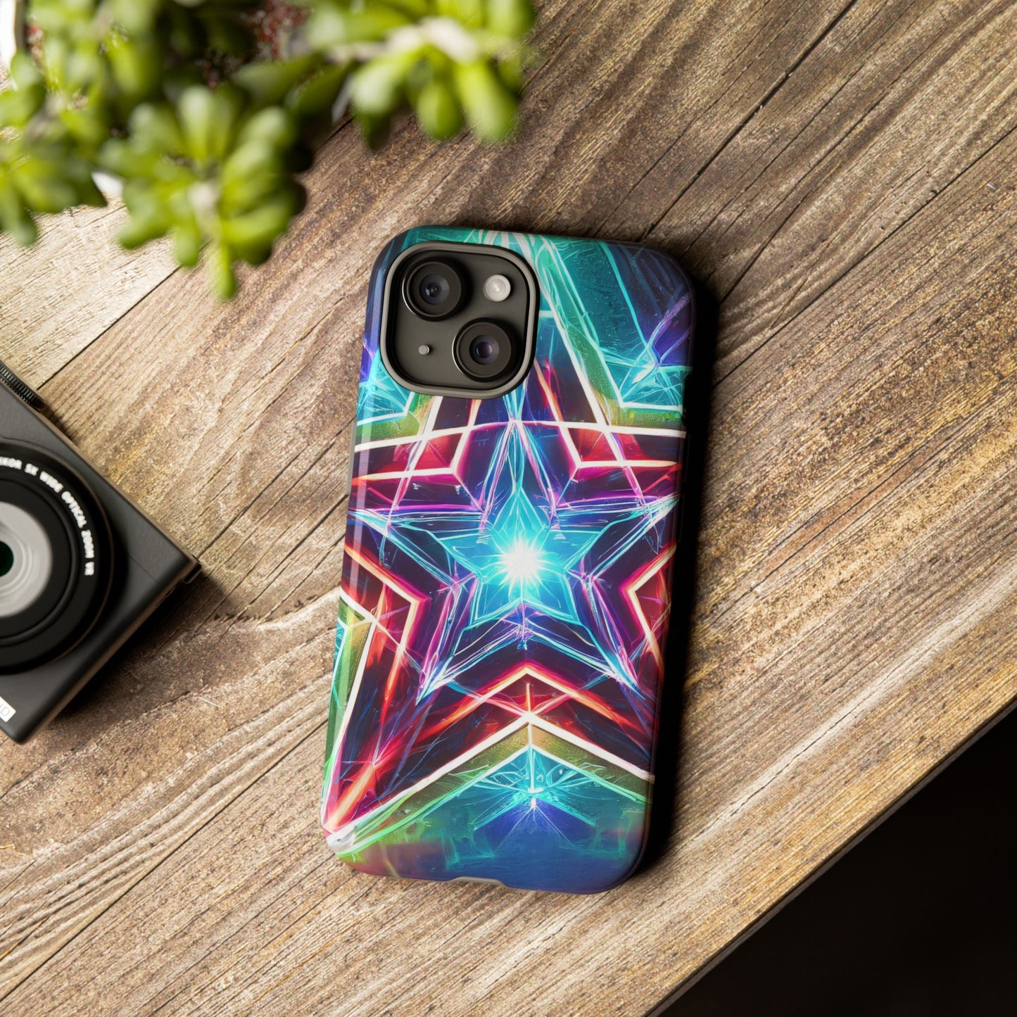 Neon Light Stars Tough Phone Case
