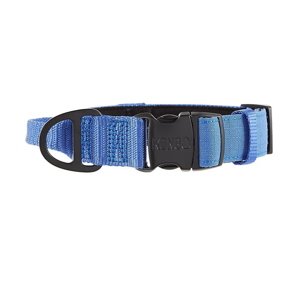 Kong Large Blue Ultra Durable Padded Comfort Handle Dog Collar Adjustable