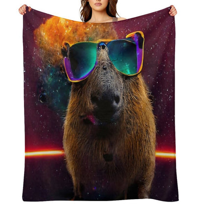 Ok I Pull Up Capybara With Sunglasses Throw Blanket