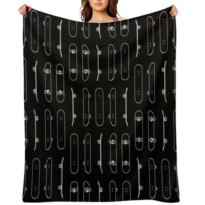 Skateboard Rows White Lines Throw Blanket